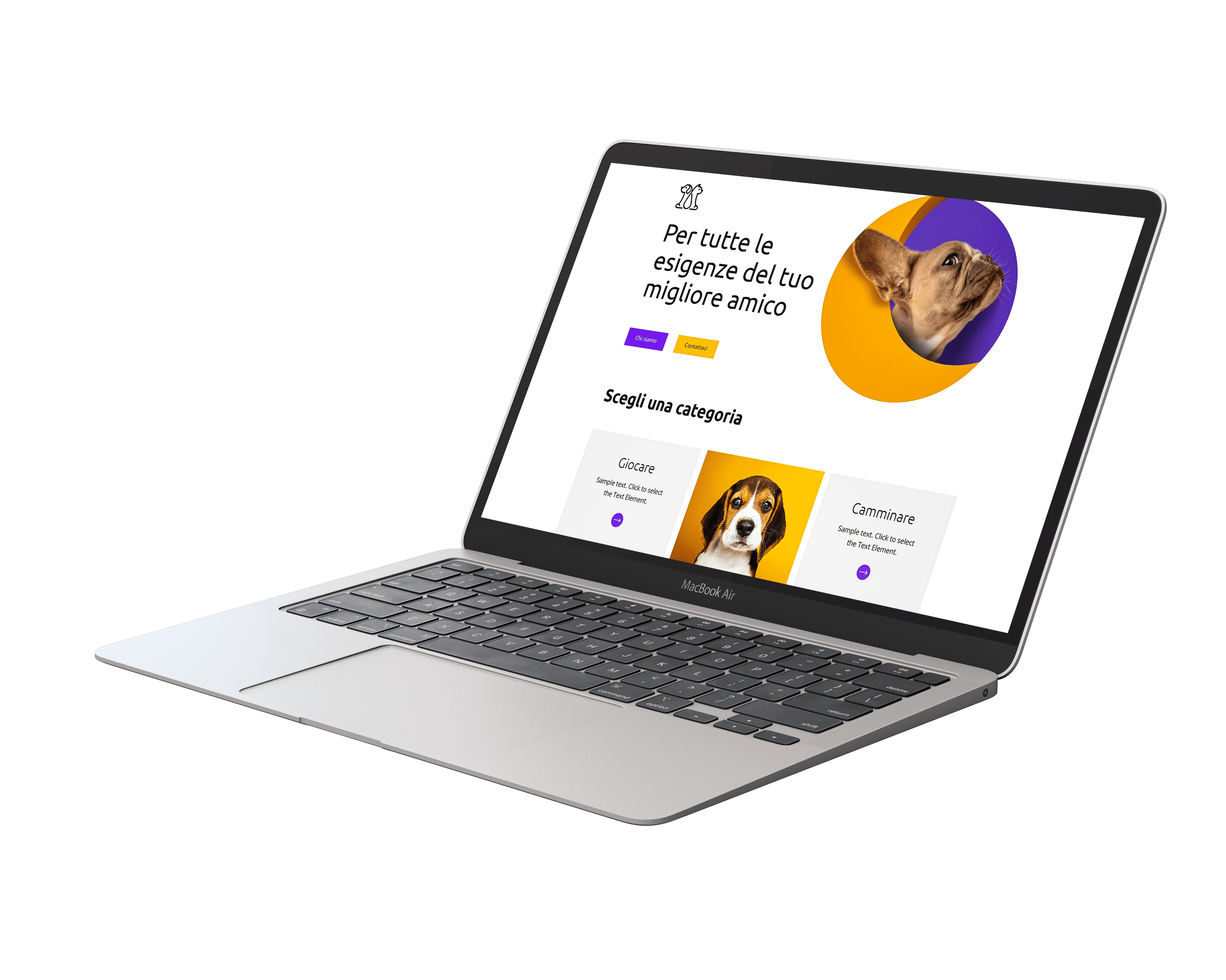 лендинг-сайт на экране ноутбука